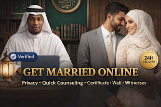 serve as your online nikah imam, providing wali, witness and documents