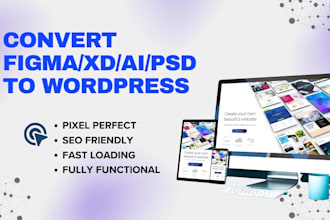 convert figma to wordpress, PSD to wordpress with elementor