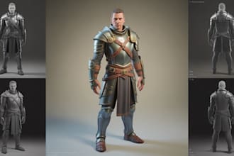 create a unreal engine realistic, 3d character for modelling  unity and 3d game
