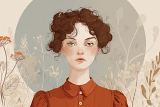 create a dreamy vintage hand drawn illustration