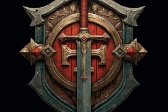 draw medieval, fantasy, rpg gaming logo