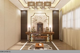 design modern interior with 3d rendering and layout plan