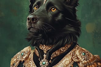 draw custom pet portrait or pet illustration in tattoo style