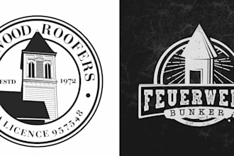 create a classic vintage monogram or emblem design