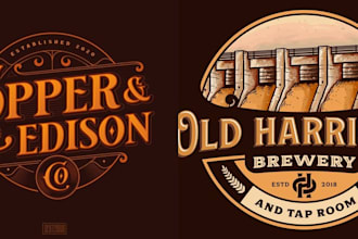 create a classic vintage monogram or emblem design