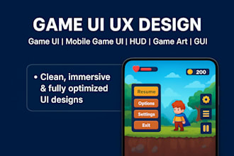 game UI UX design game ui mobile game UI hud game art gui roblox UI