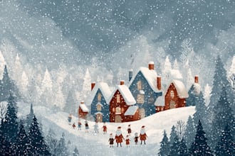 make a christmas illustration for you
