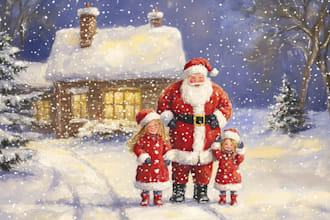 draw christmas couple family or pet portrait