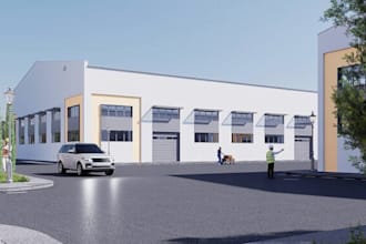 3d warehouse design, factory, office design, cgi warehouse, ai data centre