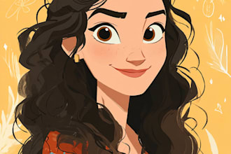 design cute disney cartoon portrait