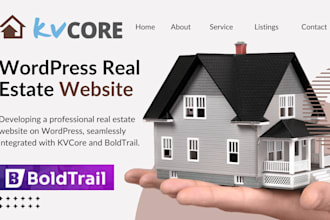 do real estate website with wordpress houzez theme, integrate kvcore boldtrail