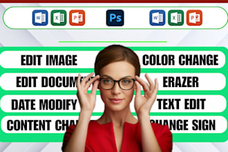 edit your text edit document image , date in photoshop watermark within 6 hours