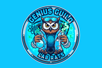 make science lab mascot logo design with express delivery