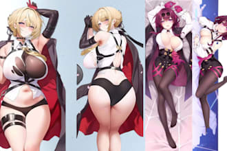 draw a custom furry or anime dakimakura body pillow for your character