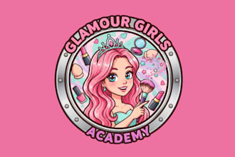 design awesome girls beauty mascot logo