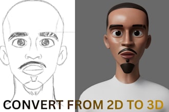 convert 2d to 3d model 3d stylized model for 3d printing  3d sculpting