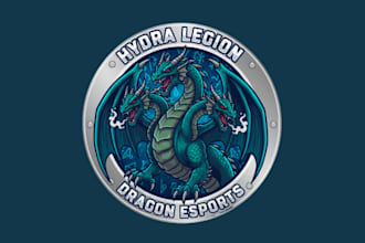 do wonderful hydra dragon mascot logo