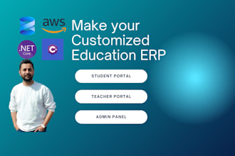 develop school erp modules with admin student and teacher panels