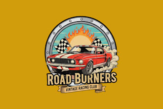 create custom high quality racing car logo with t shirt design