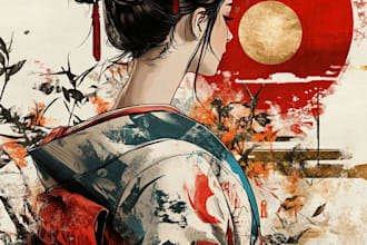 draw a japanese t shirt illustration