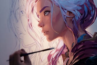 create a beautiful character artwork for you