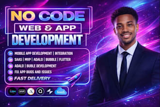 build bubble io app, saas website, mvp, webapp , app developer, bug fix