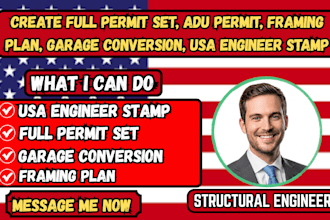 create full permit set, adu permit, framing plan,  garage conversion