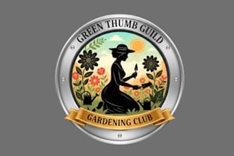 make unique silhouette of a woman gardening mascot logo design service