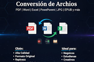 convertiré tus archivos para tu empresa