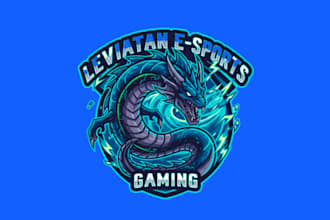 draw awesome unique leviathan e sports mascot logo design service for company
