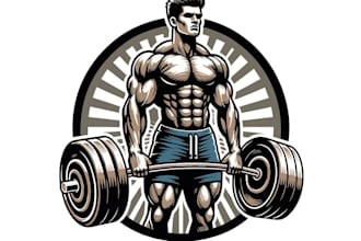 do customizable fitness logo gym, personal trainer, health app or workout