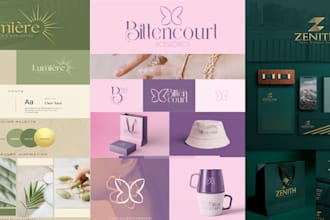 design cosmetics, photography, and beauty logo with branding kit