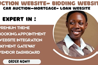 create an auction website, car auction app, online auction app, car rental, bid