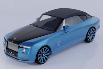 create 3d luxury car,classic vintage car interior and exterior,3d rigging,print