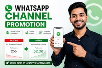 upgrade whatsapp channel with 900k channel followers, whatsapp channel promotion