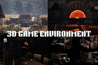 do 3d game environment, medieval villages, natural terrain maps for ue5