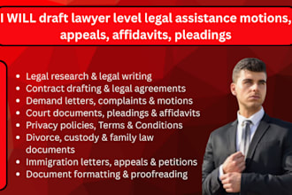 draft accurate legal research drafting and document formatting services