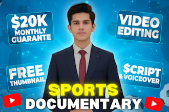 create old celeb documentary videos for youtube, mini sports documentaries