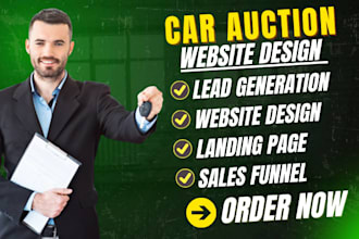 car auction website home auction website car auction leads landing page