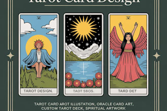 custom tarot card design tarot illustration oracle card art