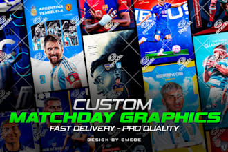 design epic matchday, gameday, and next match sports graphics posters for you