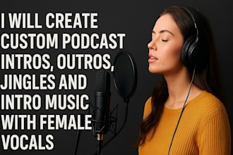create custom podcast intros, outros, jingles, and intro music with female vocal