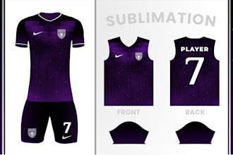 custom a sublimation football kit or soccer jersey design