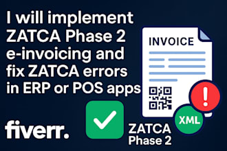 implement zatca phase 2, fix zatca errors in erp or pos apps