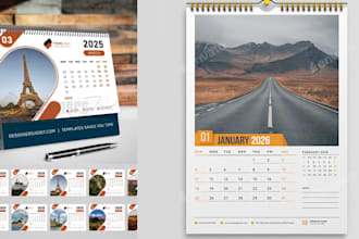 design planner, journal,  weekly or monthly calendar or wall desk calendar
