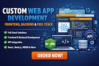 do custom web app development, frontend, backend, full stack solutions