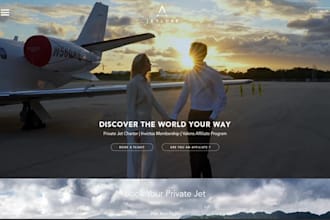 design wix aircraft charter website aircraft booking private aviation website