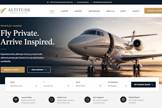 design wix aircraft charter website aircraft booking private aviation website