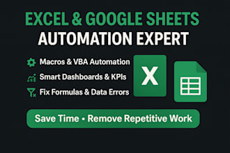 automate excel with vba, macros, dashboards and google sheets