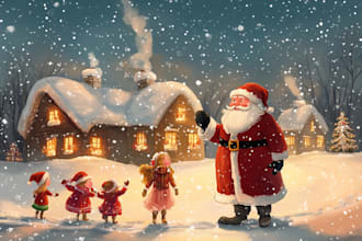 design christmas card and christmas illustration